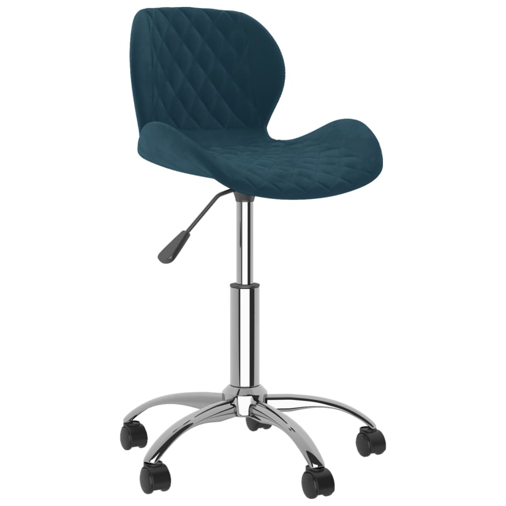 vidaXL Eetkamerstoelen draaibaar 2 st fluweel blauw