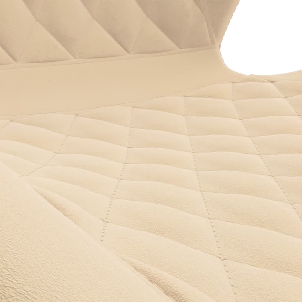 Въртящ се трапезен стол, кремав, кадифе