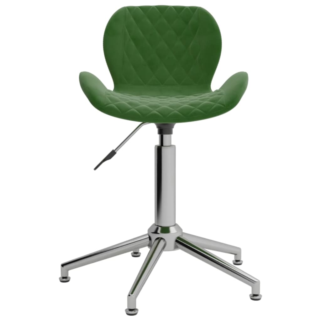 vidaXL Chaise pivotante de salle à manger Vert foncé Velours