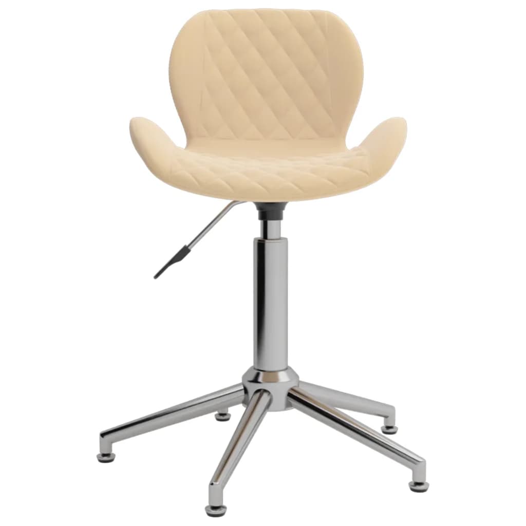 

vidaXL Eetkamerstoelen draaibaar 2 st fluweel crèmekleurig