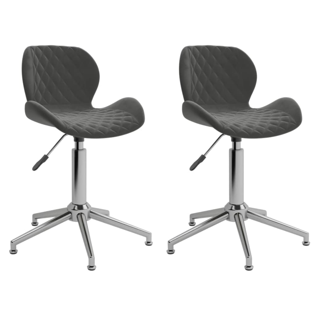 vidaXL Eetkamerstoelen draaibaar 2 st fluweel donkergrijs