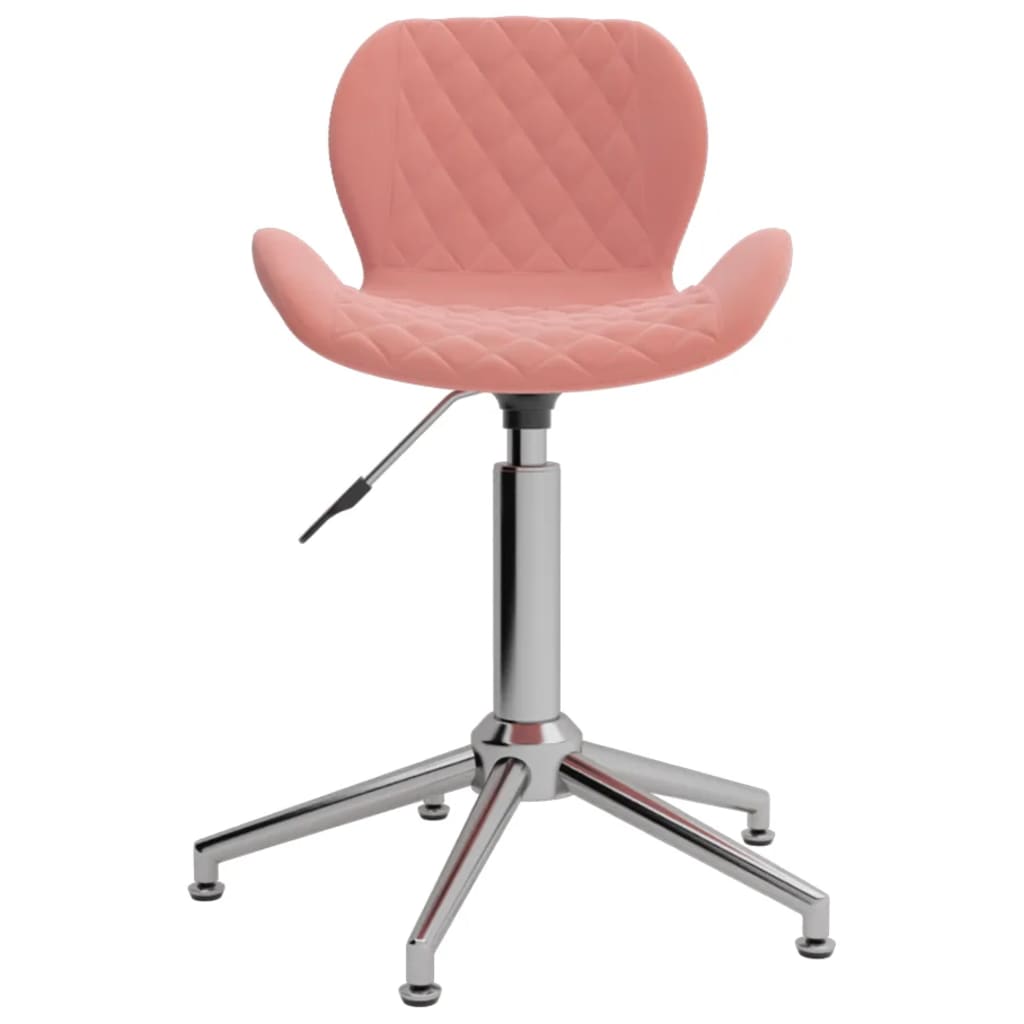 

vidaXL Eetkamerstoelen draaibaar 2 st fluweel roze