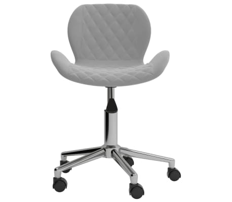 vidaXL Chaise pivotante de salle à manger Gris clair Velours