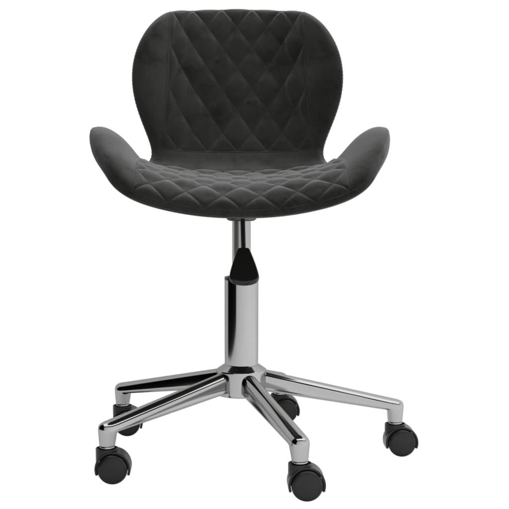 vidaXL Chaise pivotante de salle à manger Gris foncé Velours