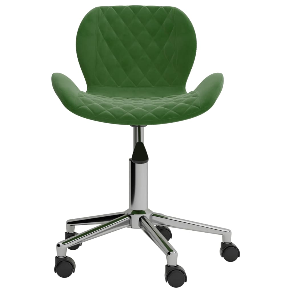 vidaXL Chaise pivotante de salle à manger Vert foncé Velours