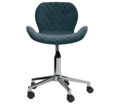 vidaXL Chaise pivotante de salle à manger Bleu Velours