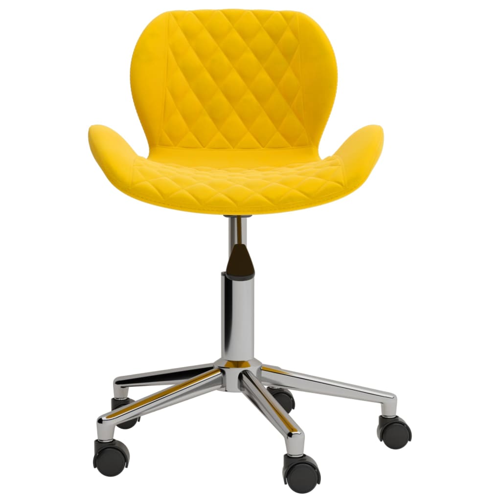 vidaXL Chaise pivotante de salle à manger Jaune moutarde Velours