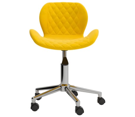 vidaXL Chaise pivotante de salle à manger Jaune moutarde Velours