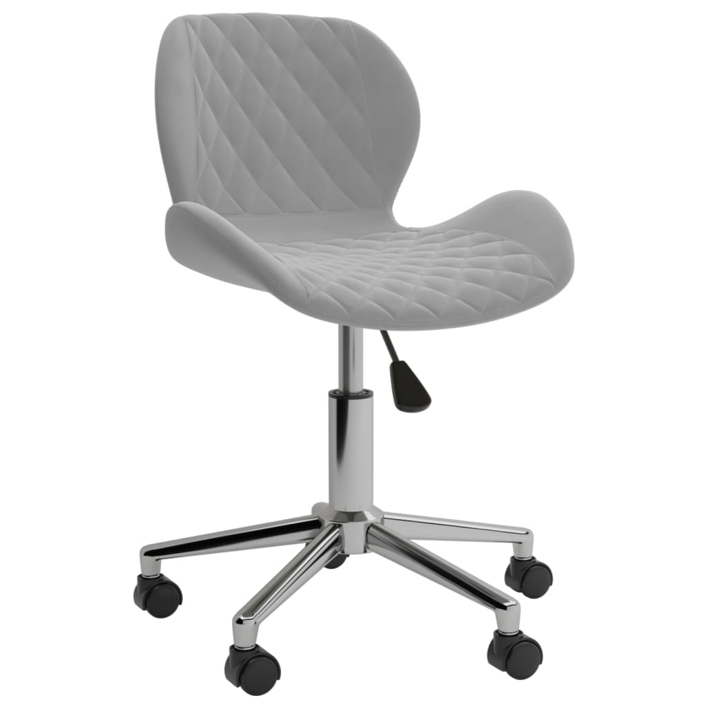 vidaXL Chaises pivotantes à manger lot de 2 Gris clair Velours