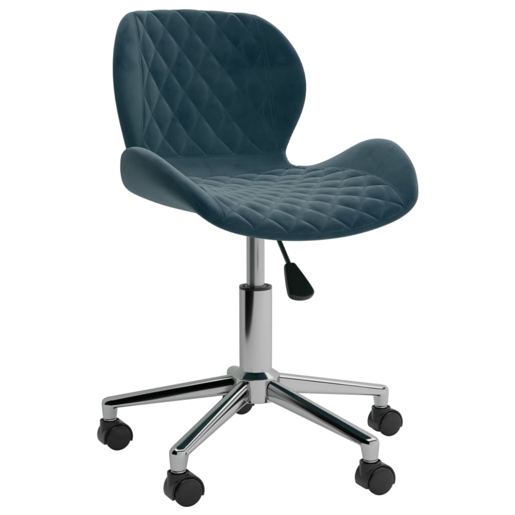 vidaXL Eetkamerstoelen draaibaar 2 st fluweel blauw