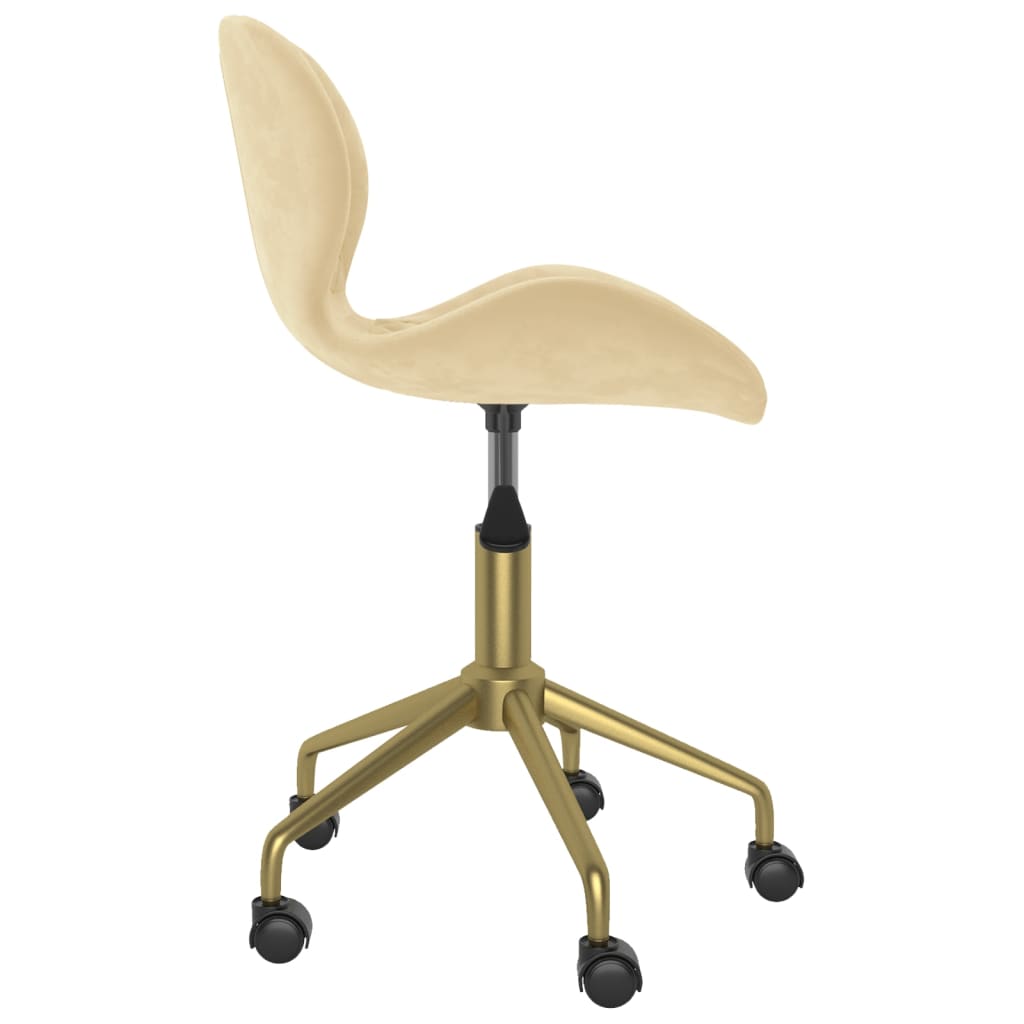 krémszínű bársony forgó étkezőszék