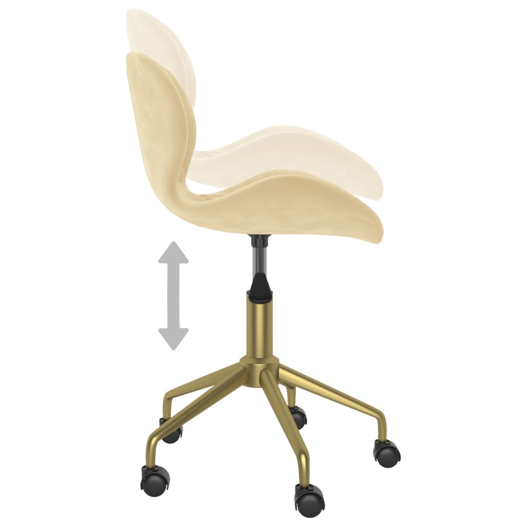 krémszínű bársony forgó étkezőszék