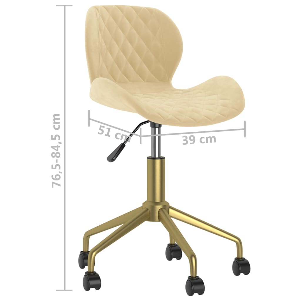 krémszínű bársony forgó étkezőszék