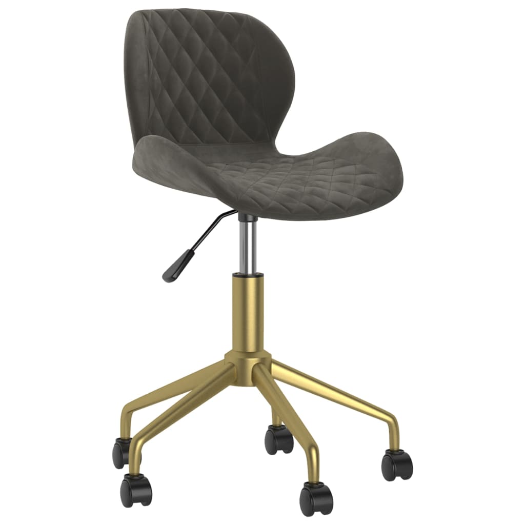 

vidaXL Eetkamerstoelen draaibaar 2 st fluweel donkergrijs