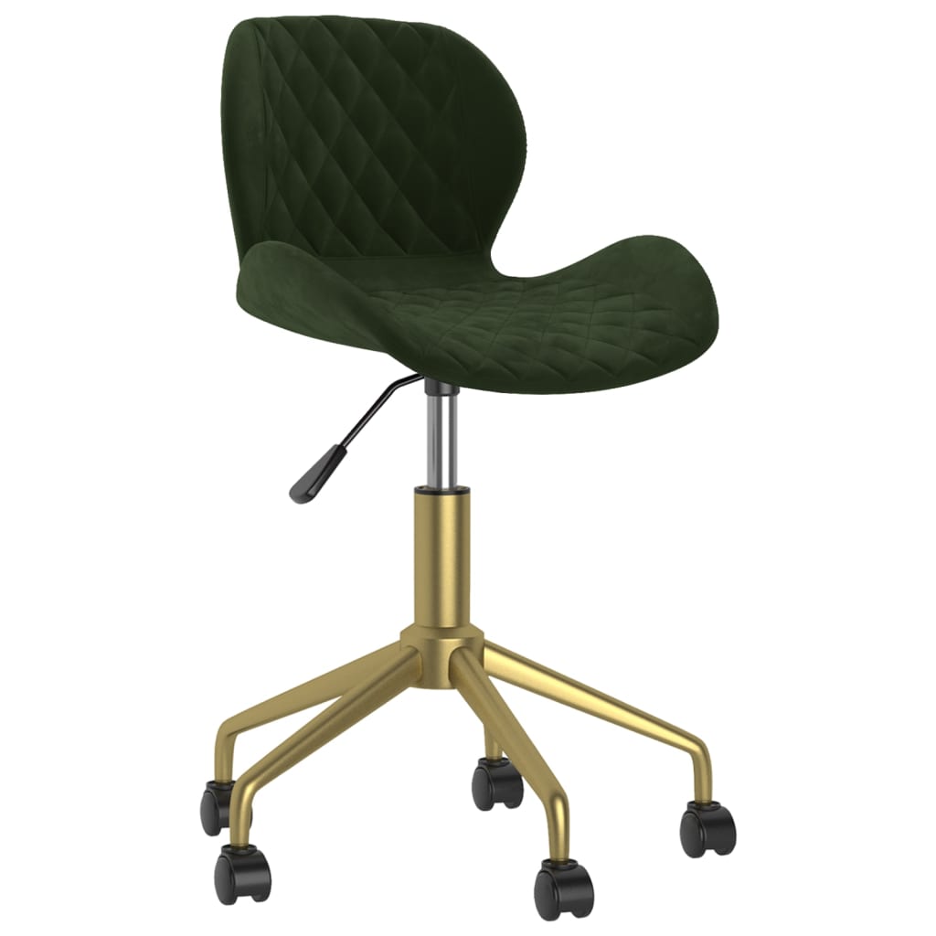 

vidaXL Eetkamerstoelen draaibaar 2 st fluweel donkergroen