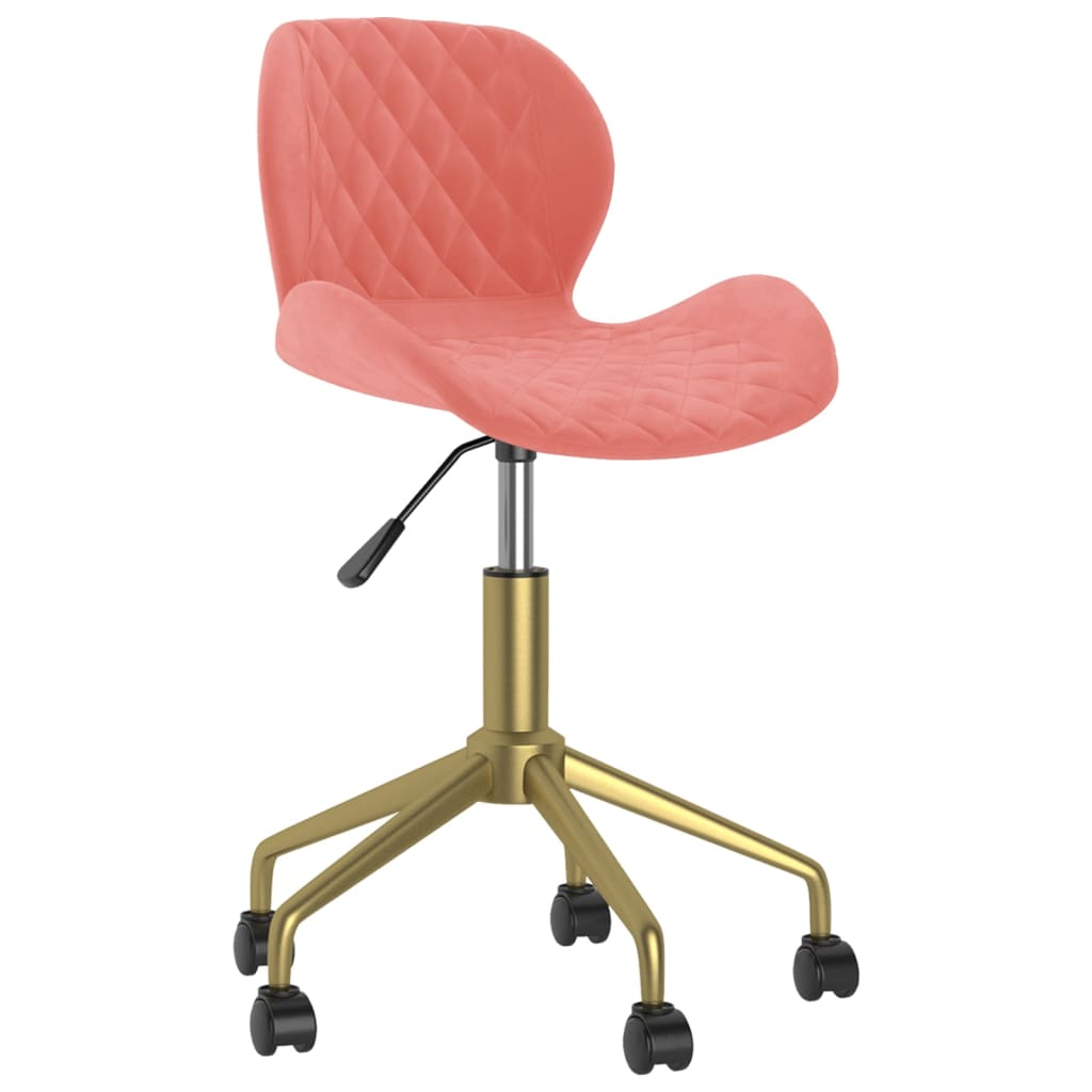 335034 vidaXL Swivel Dining Chairs 2 pcs Pink Velvet