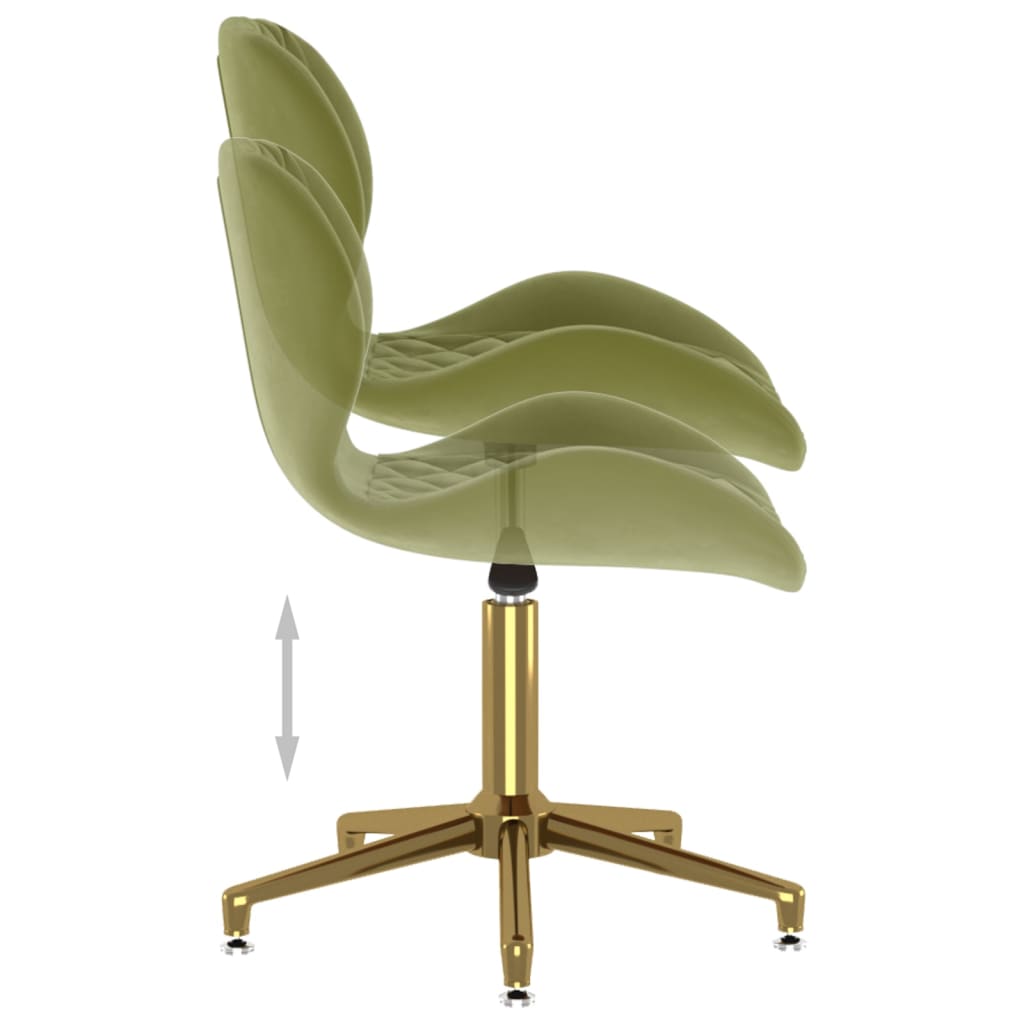 335042 Swivel Dining Chair Light Green Velvet 