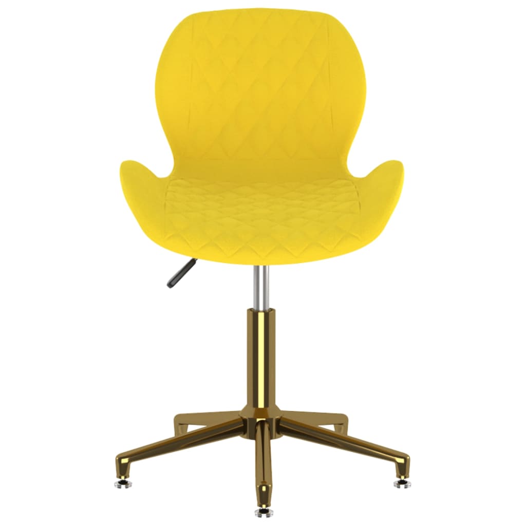 vidaXL Chaise pivotante de salle à manger Jaune moutarde Velours