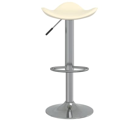 vidaXL Baro taburetė, kreminė, chromuotas plienas ir dirbtinė oda