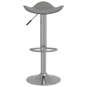 vidaXL Baro taburetė, pilka, chromuotas plienas ir dirbtinė oda