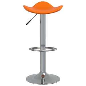 vidaXL Taburete de cocina de acero cromado y cuero artificial naranja