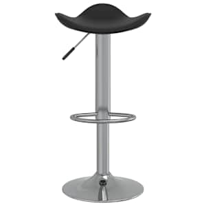 Barski stolček 2 kosa črno kromirano jeklo in umetno usnje - slika 4