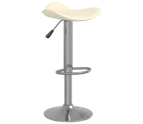 vidaXL Baro taburetės, 2vnt., kreminės, plienas ir dirbtinė oda