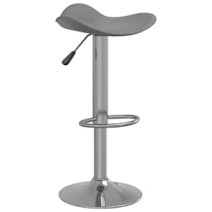 vidaXL Baro taburetės, 2vnt., pilkos, plienas ir dirbtinė oda