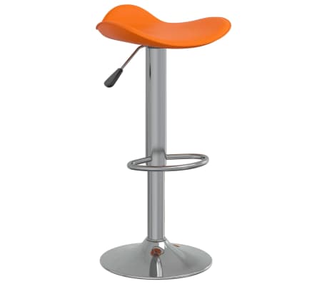 vidaXL Baro taburetės, 2vnt., oranžinės, plienas ir dirbtinė oda