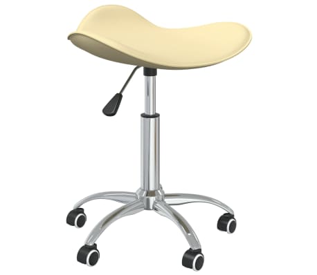 vidaXL Cadeiras de jantar girat&oacute;rias 2 pcs couro artificial cor creme