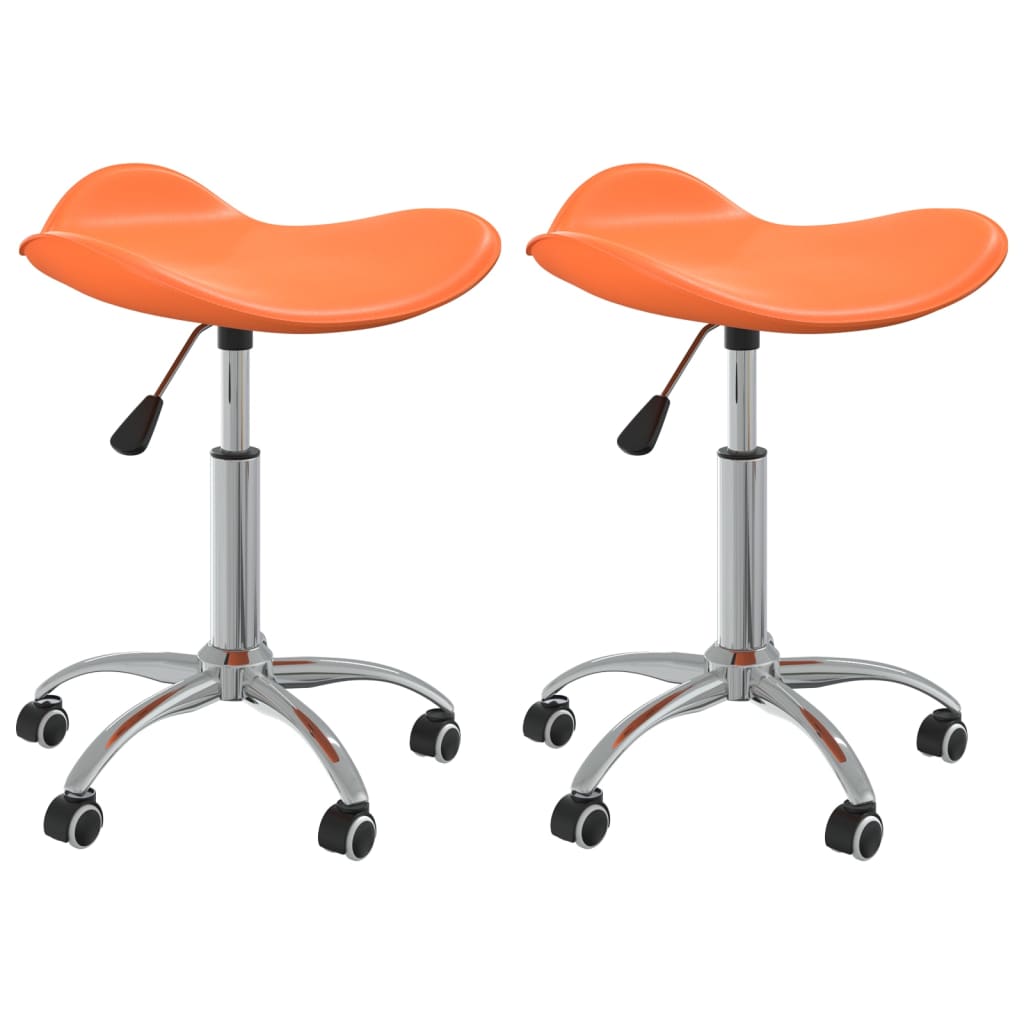 Otočné jedálenské stoličky 2 ks oranžové umelá koža