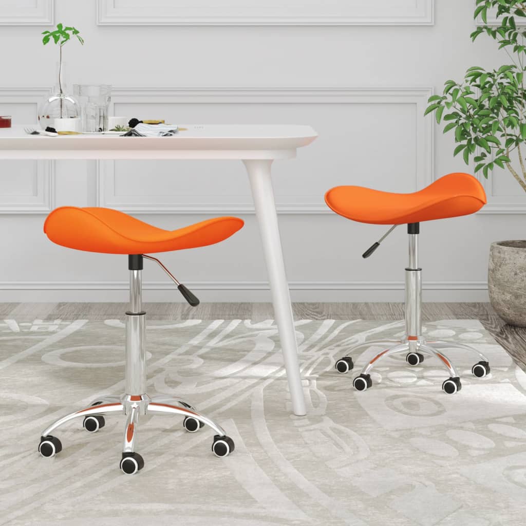 Otočné jedálenské stoličky 2 ks oranžové umelá koža