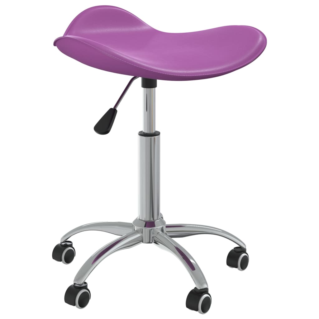 vidaXL Scaune de bucătărie pivotante, 2 buc, violet, piele ecologică