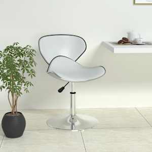 Barová stolička bílá umělá kůže