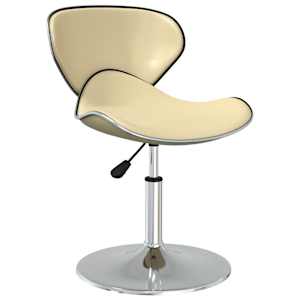 vidaXL Valgomojo kėdės, 2vnt., kreminės spalvos, dirbtinė oda