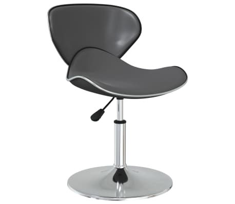 vidaXL Valgomojo kėdės, 2vnt., pilkos spalvos, dirbtinė oda