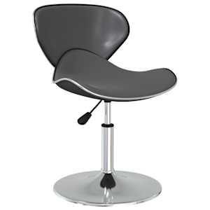 vidaXL Valgomojo kėdės, 2vnt., pilkos spalvos, dirbtinė oda