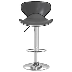 vidaXL Baro taburetė, pilkos spalvos, dirbtinė oda