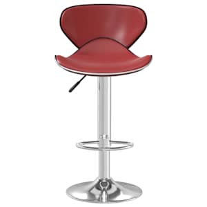 vidaXL Baro taburetė, raudonojo vyno spalvos, dirbtinė oda