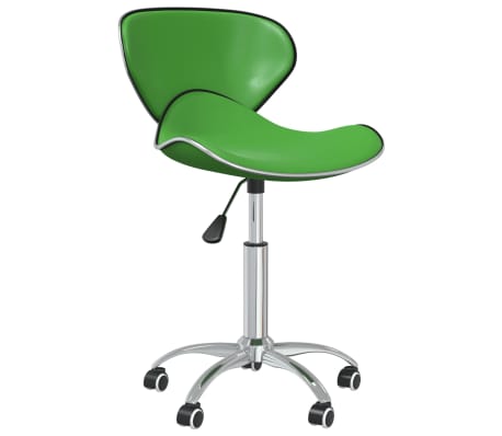 vidaXL Pasukamos valgomojo kėdės, 2vnt., žalios spalvos, dirbtinė oda