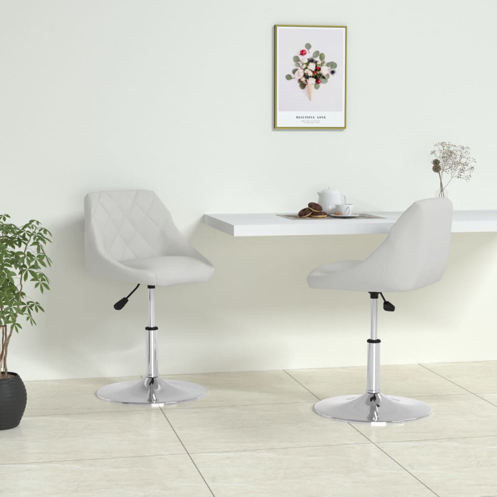 vidaXL Esszimmerstühle 2 Stk. Weiß Kunstleder