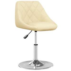 vidaXL Valgomojo kėdės, 2vnt., kreminės spalvos, dirbtinė oda