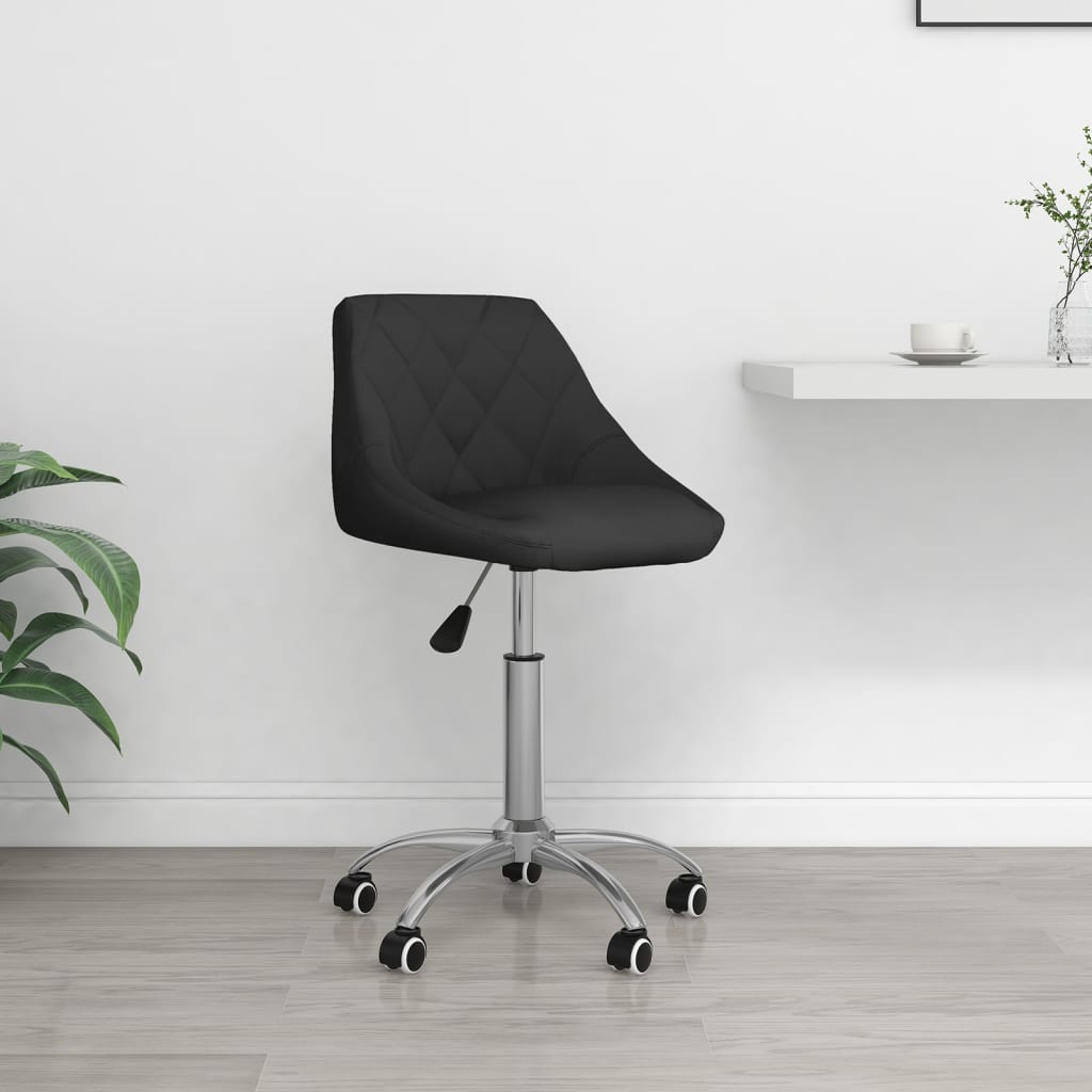 vidaXL Scaun de birou pivotant, negru, piele ecologică vidaXL imagine noua 2022