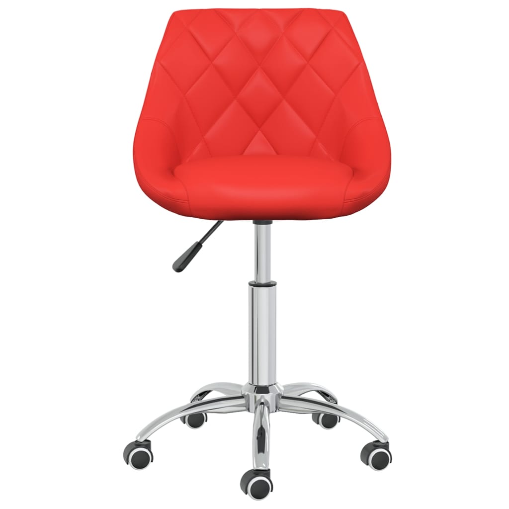 vidaXL Snurrbar kontorsstol röd konstläder