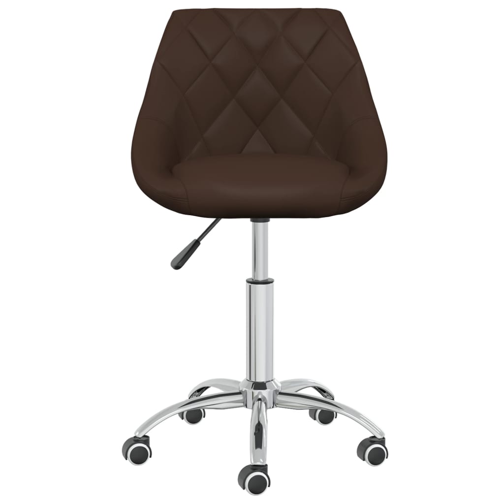 vidaXL Chaise pivotante de bureau Marron Similicuir