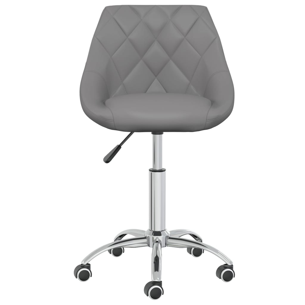 vidaXL Obrotowe krzesło biurowe, szare, obite sztuczną skórą