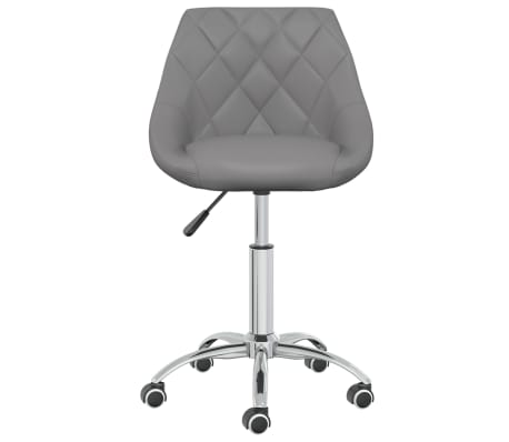 vidaXL Chaise de bureau pivotante Gris Similicuir