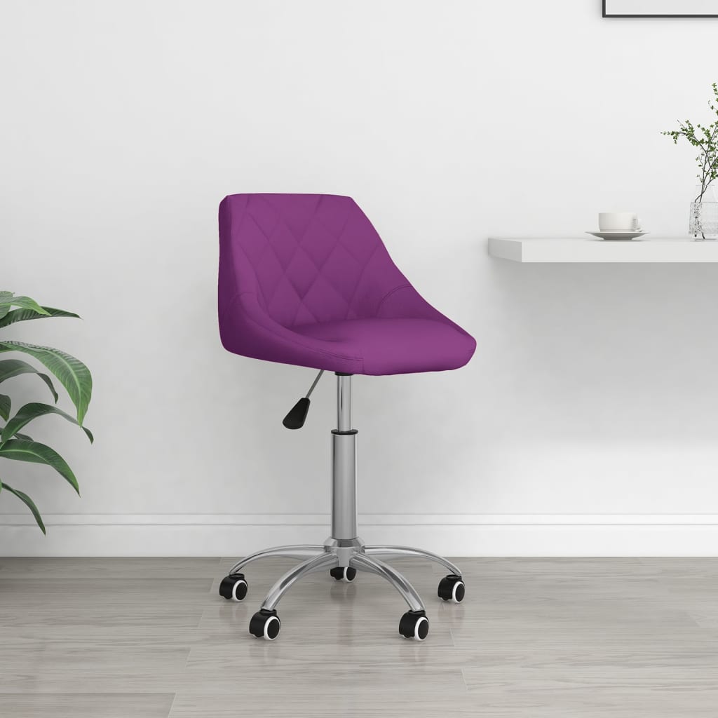 vidaXL Scaun de birou pivotant, violet, piele ecologică vidaXL imagine noua 2022