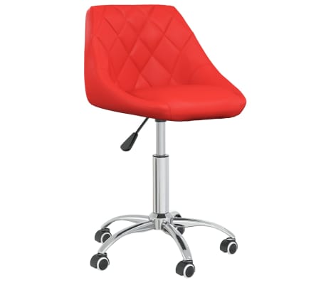vidaXL Pasukamos valgomojo kėdės, 2vnt., raudonos, dirbtinė oda