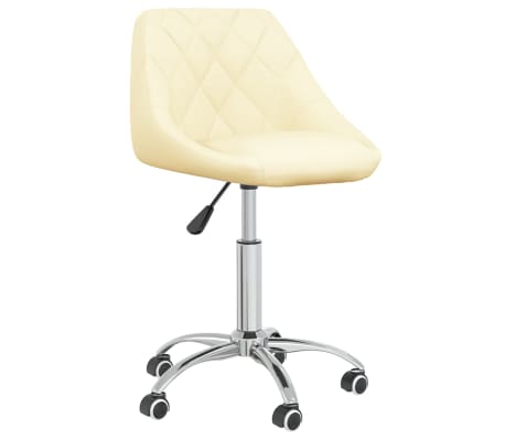 vidaXL Pasukamos valgomojo kėdės, 2vnt., kreminės, dirbtinė oda
